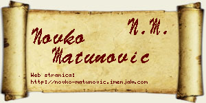 Novko Matunović vizit kartica